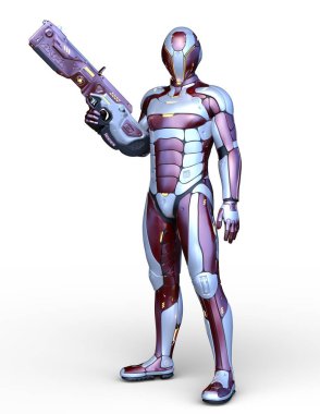 Siber adam 3D cg render