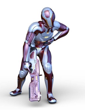 Siber adam 3D cg render