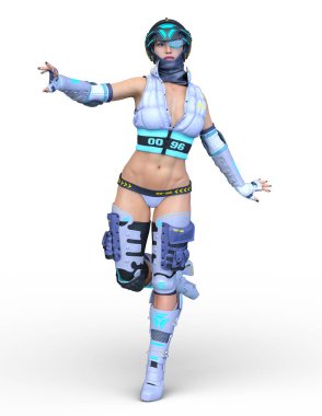 3D cg işleme etkin kız