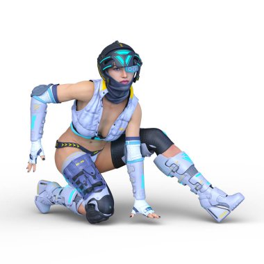 3D cg işleme etkin kız