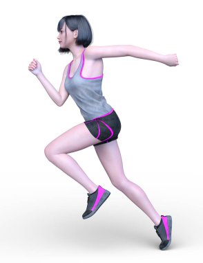 3D cg işleme etkin kız