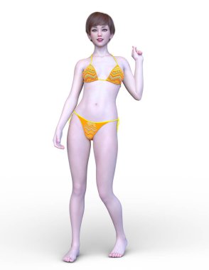 3D cg işleme etkin kız