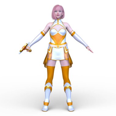 3D cg işleme etkin kız