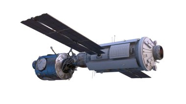 Uzay uydu 3D cg render