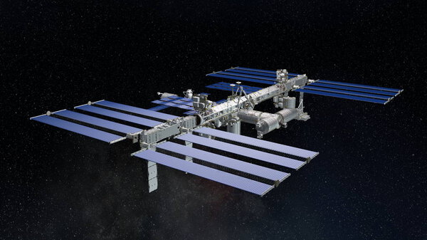 3D CG rendering of Space satellite