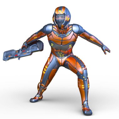 Siber adam 3D cg render