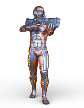 Siber adam 3D cg render