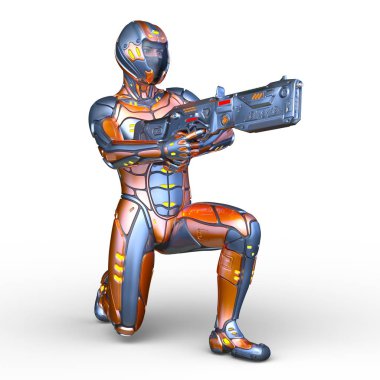 Siber adam 3D cg render