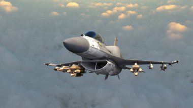 3D cg işleme avcı uçağı