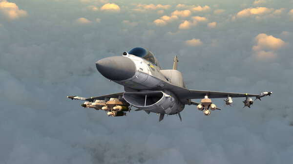 3D CG rendering of fighter aircraft