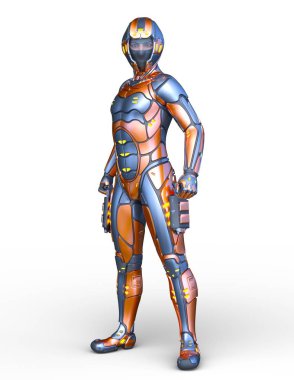 Siber adam 3D cg render
