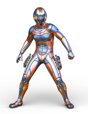 Siber adam 3D cg render