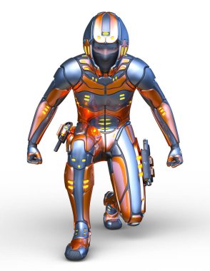 Siber adam 3D cg render