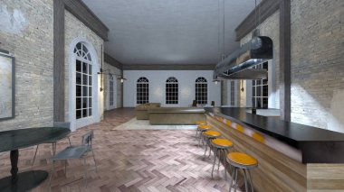 bar Oda 3d cg işlenmesi