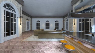 bar Oda 3d cg işlenmesi