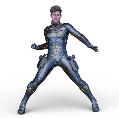 Siber adam 3D cg render