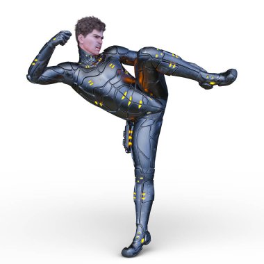 Siber adam 3D cg render