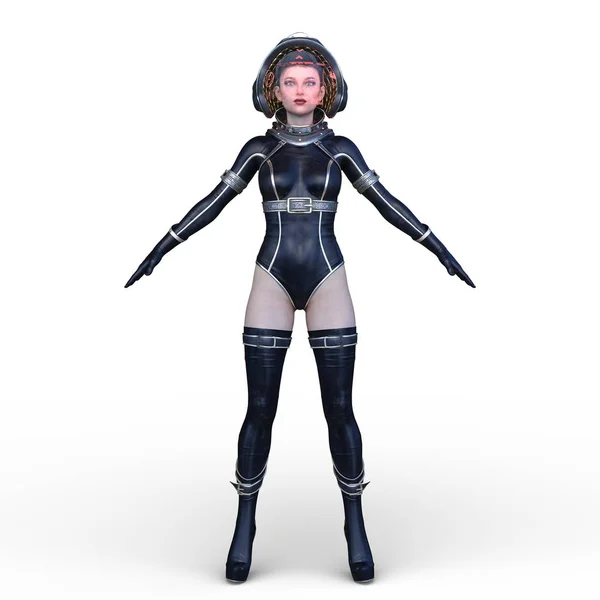 Rendering Cyber Woman — Stock Photo, Image