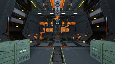 Uzay istasyonunun 3d cg görüntülemesi