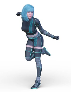 3D cg işleme etkin kız