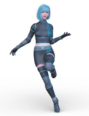 3D cg işleme etkin kız