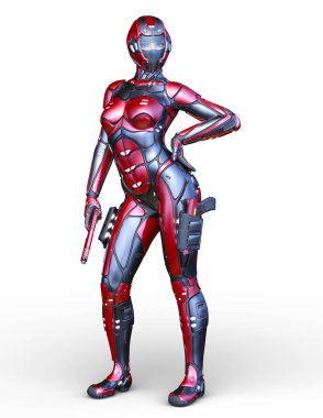 cyber kadının 3D cg işleme