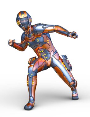 Siber adam 3D cg render