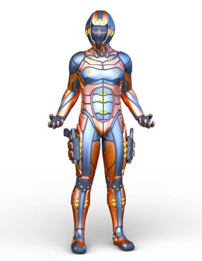 Siber adam 3D cg render