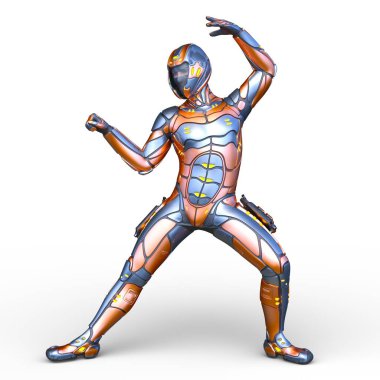 Siber adam 3D cg render