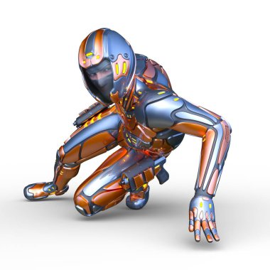 Siber adam 3D cg render