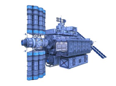 Uzay istasyonunun 3d cg görüntülemesi