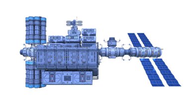 Uzay istasyonunun 3d cg görüntülemesi