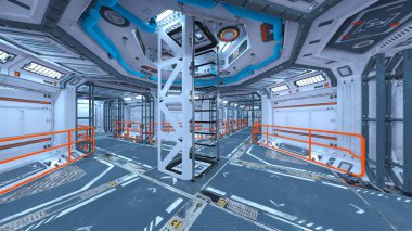 Uzay istasyonunun 3d cg görüntülemesi