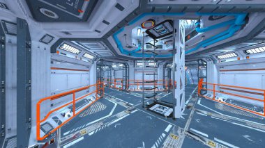 Uzay istasyonunun 3d cg görüntülemesi