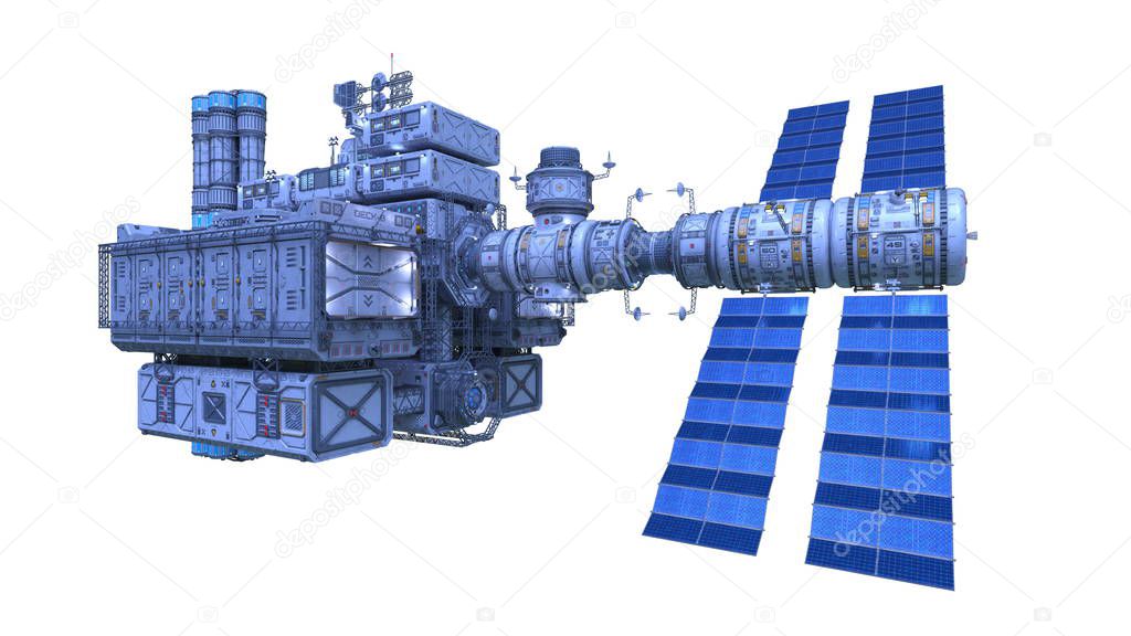 3D CG rendering of space station