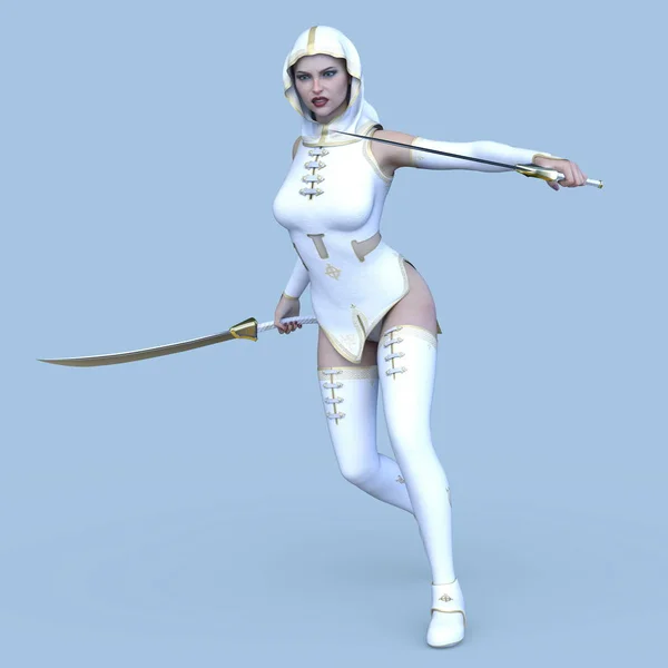 3D CG rendering of Fight woman