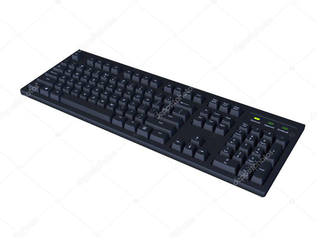 3D CG rendering of Keyboard