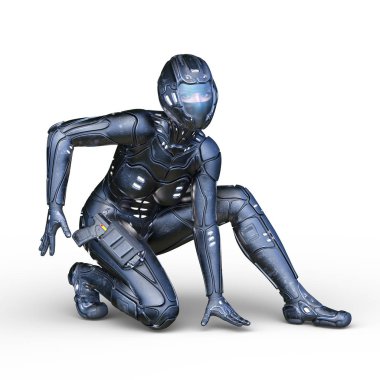 cyber kadının 3D cg işleme