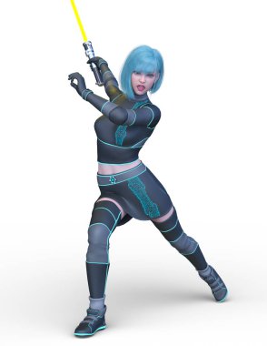 3D cg işleme etkin kız