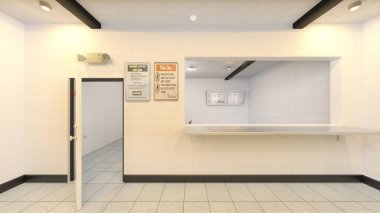 jetonlu çamaşır makinesi 3D CG render