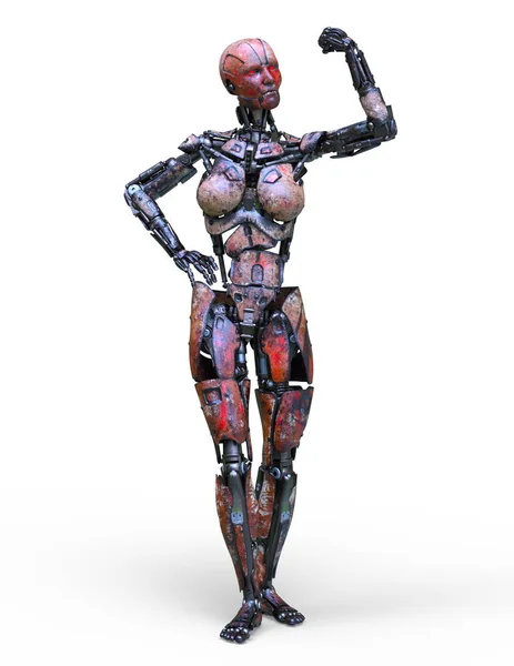 Renderização Robô Humanoid — Fotografia de Stock