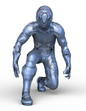 Siber adam 3D cg render