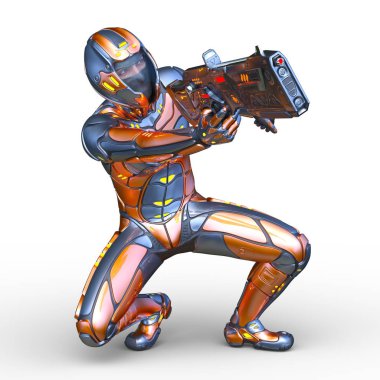 Siber adam 3D cg render