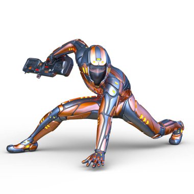 Siber adam 3D cg render