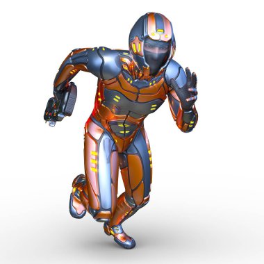 Siber adam 3D cg render