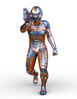 Siber adam 3D cg render