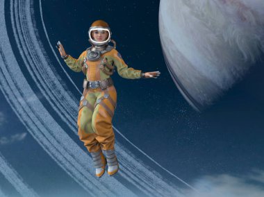 Nasa tarafından döşenmiş bu Görüntünün uzay adamı Elemanları 3d Cg render.