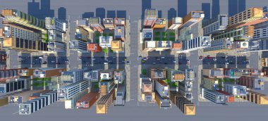 Şehir scape 3d Cg render