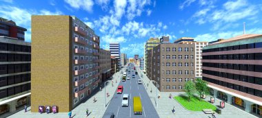 Şehir scape 3d Cg render