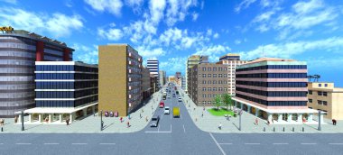 Şehir scape 3d Cg render